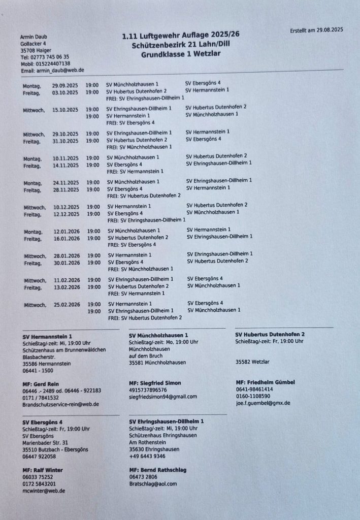 LG Auflage Grundklasse 1 2025 26